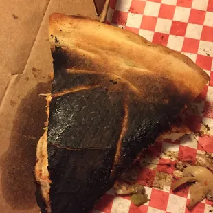 Burned pizza