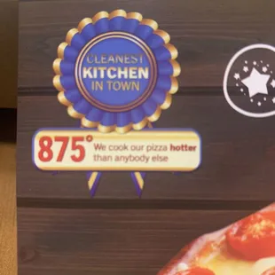 "We cook our pizza hotter than anybody else". LOL