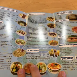 a hand holding a menu