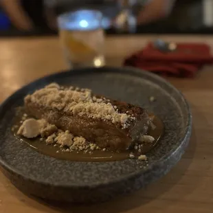 Sticky rice with caramel sauce