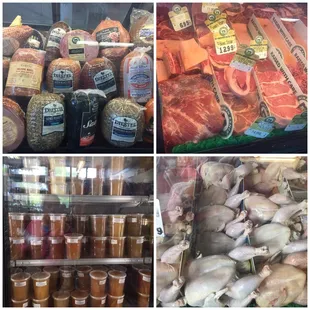 a variety of meat products