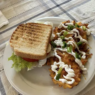 BLT and loaded waffle fries