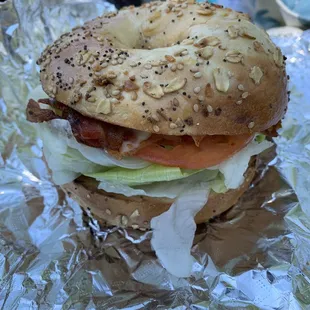 BLT on an everything bagel