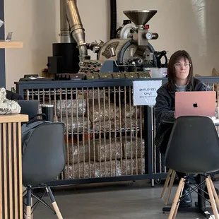 a woman working on her laptop