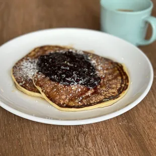 Best Ricotta pancakes with blueberry compote! Very good!