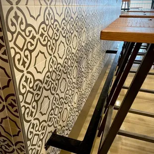 a close up of a table and chairs