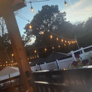 The sun went down shortly after we arrived and the lights outdoors made a great setting