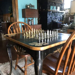 Game table in living room