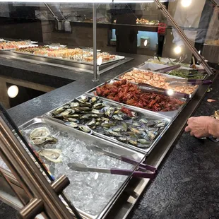 Cold seafood bar.