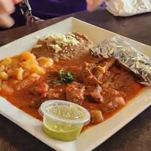 a plate of mexican food