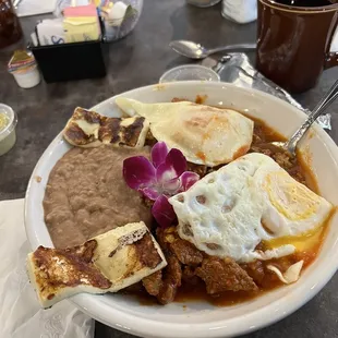 Aporiado with 2 over easy eggs