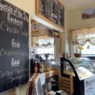 Front counter with daily special boards