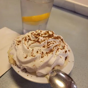 Top that desert of tapioca pudding.