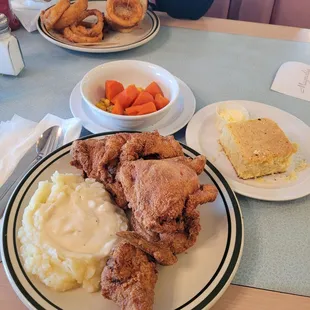 The Tuesday special Fried Chicken dinner.