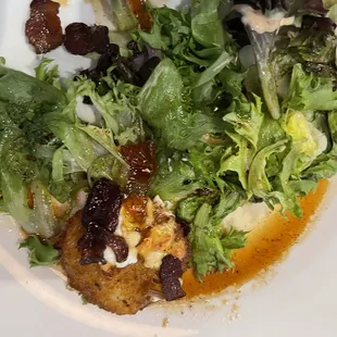 Fried Green Tomatoes- you get four but we&apos;d already snagged three. Nicely presented.