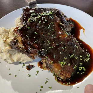 Ribs with delicious mash potatoes.