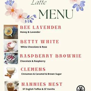 menu for spring signature menu