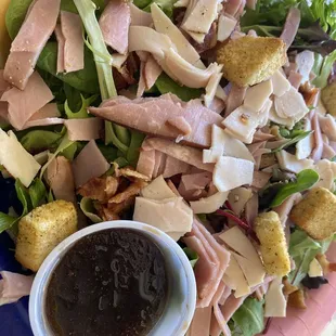 Club salad with vinaigrette dressing