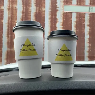 16 oz Peppermint Mocha and kids size Peppermint Hot Cocoa