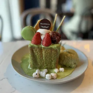 Matcha green tea toast