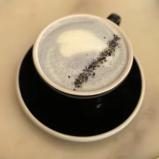 Blue pea flower latte