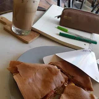 Egg Sausage and Cheese Crepe