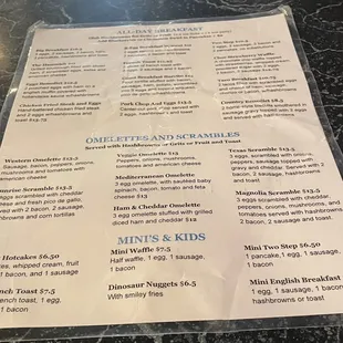 menu