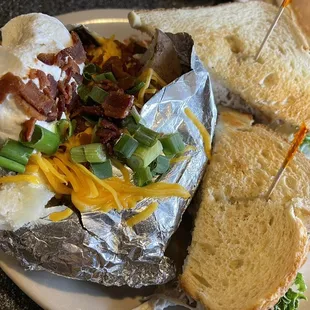 Baked Potato (3/5) and Cranberry Walnut Chicken Salad Sandwich (3.5/5)