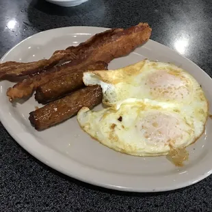 Eggs, Bacon (extra crispy), &amp; Sausage