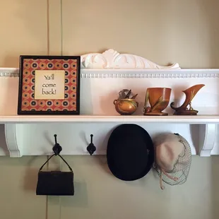 Just inside the front door.