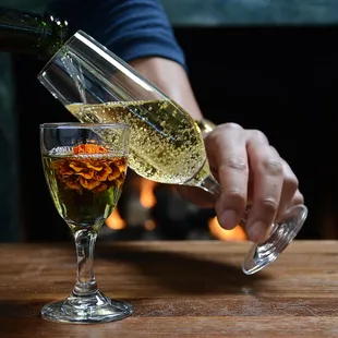 "The Marie Antoinette"  Rose-Marigold Green Chartreuse &amp; Prosecco