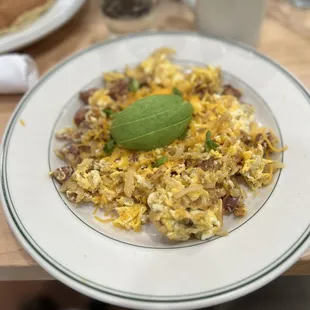 Farmers plate with avocado.