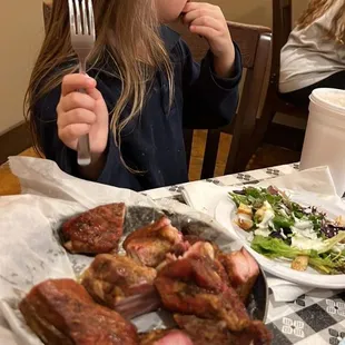 Rib tips, she LOVES them!