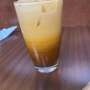 Iced Thai Tea, half stirred