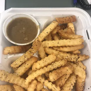 Salt n pepper fries with gravy