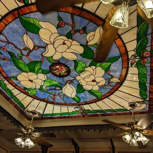 Ceiling lights- notice the Magnolias