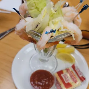 Magnolia&apos;s restaurant (inside Queens casino)- shrimp cocktail (7 shrimp), $10.49