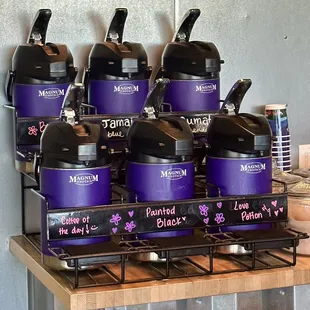 purple containers