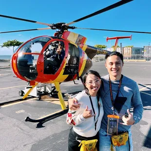 helicopter, helicopter pilot, me and my partner