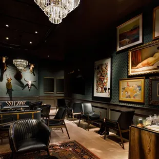Interior moody speakeasy