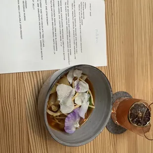 3rd course, spicy and unexpected, the cocktail was very good! The stew was very unique and tasty