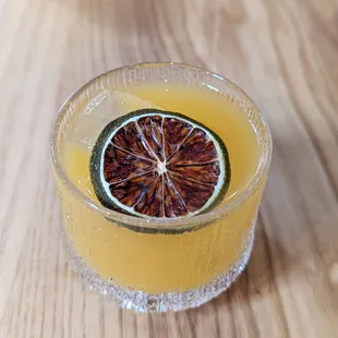 First beverage pairing! Rooibos tea, bourbon, guanabana, and pineapple amaro