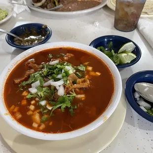Large Menudo and Fajitas
