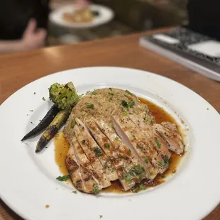 Grilled Chicken with fried Rice and Seasonal Veggies
