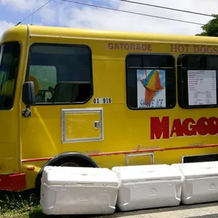a yellow food truck