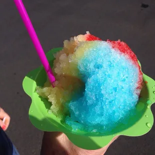 Rainbow shave ice - my wife couldn't wait to take a bite before I took my picture