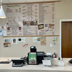 Counter view and menu