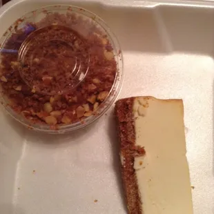 Burnt almond cupcake (not really a cupcake)  and cheesecake