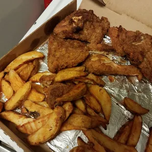 Chicken and wedges