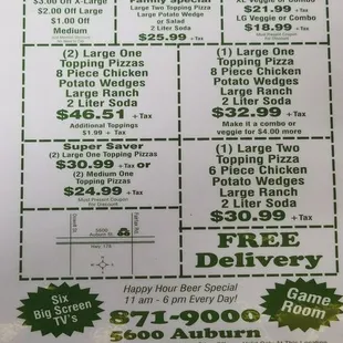 Finally got the menu and specials for family.